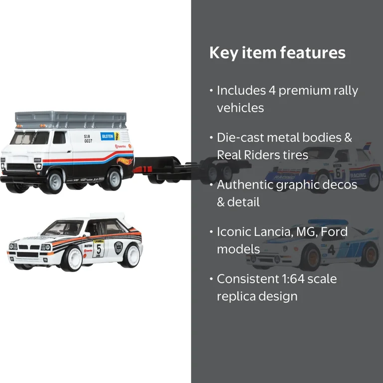 Hot Wheels Rally Legend Set - Premium Collector Display with 3
