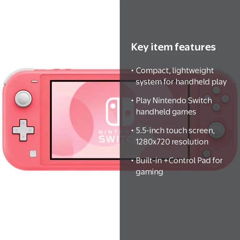Nintendo Switch Lite Handheld Game Console - Coral - Walmart.com