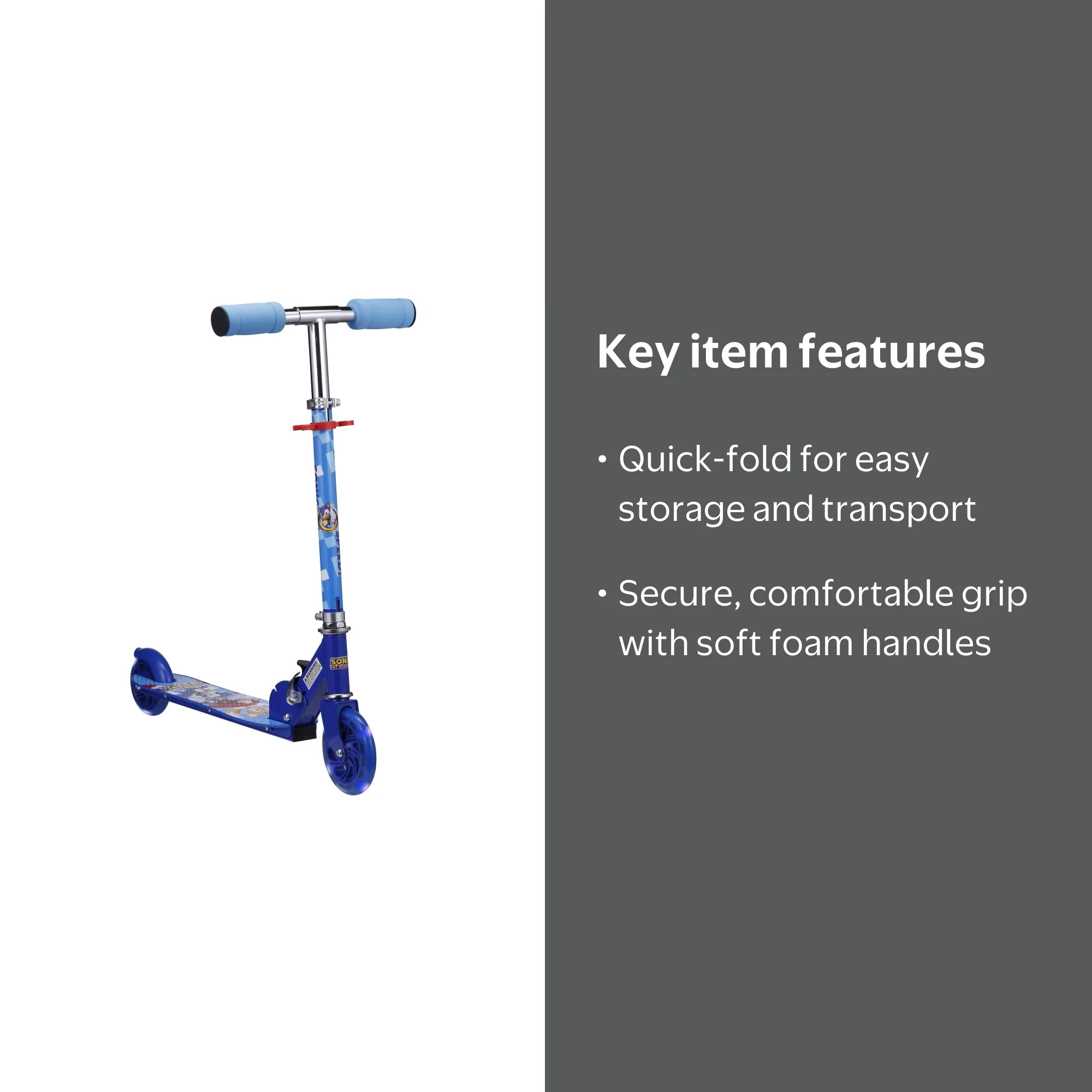 Free Shipping! Sonic 2-Wheel Light-up Kick Scooter for Kids