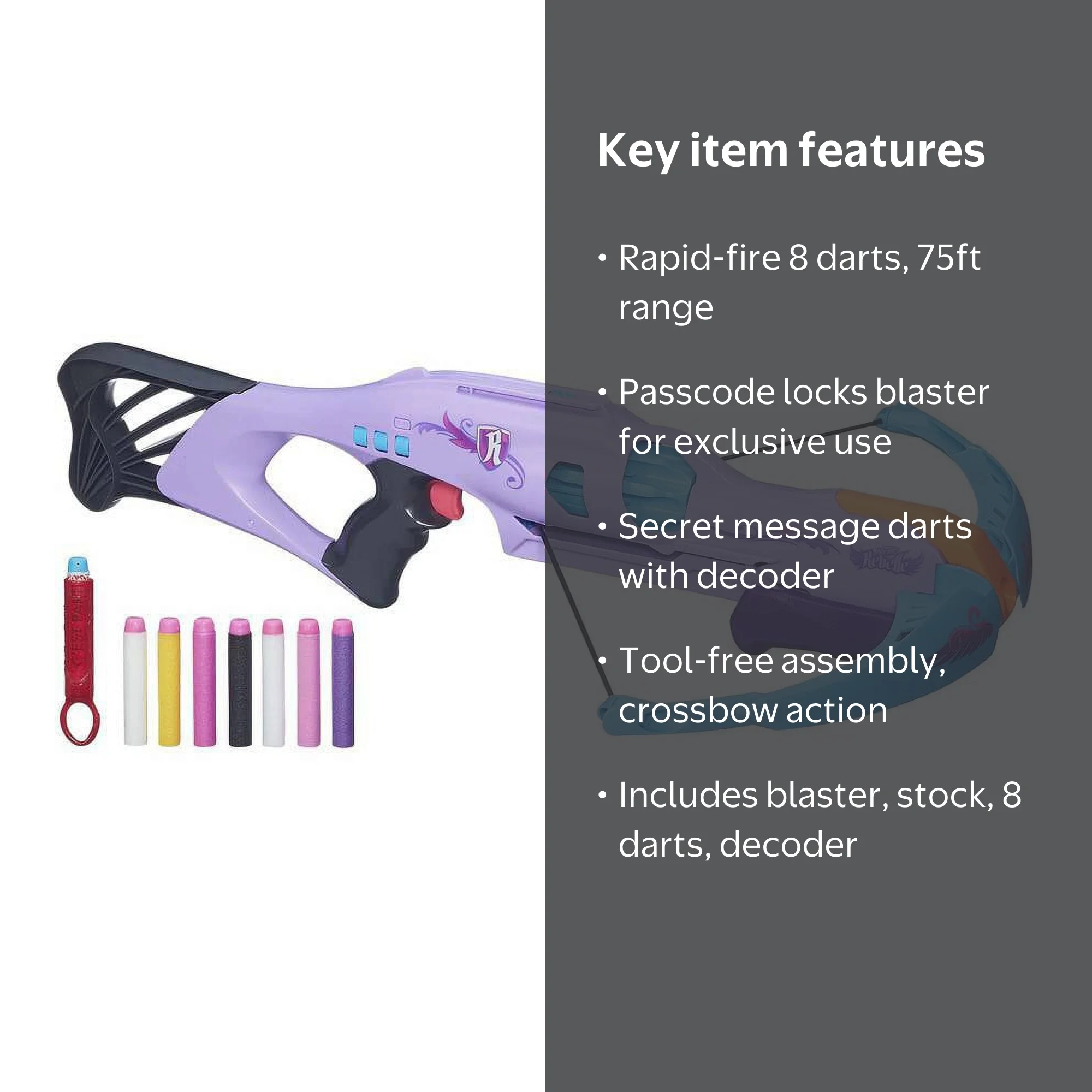 Nerf Rebelle Codebreaker Crossbow Blaster - Walmart.com