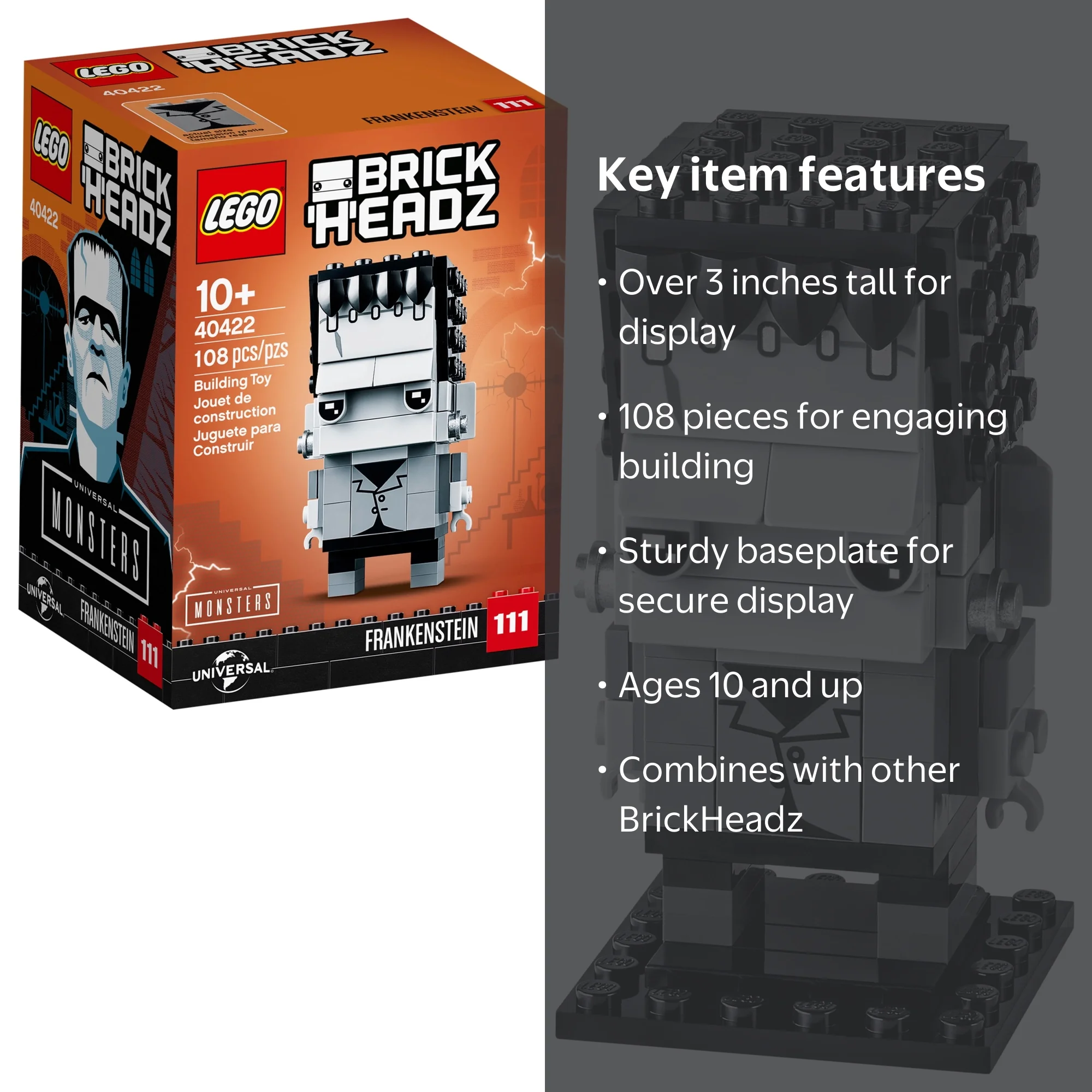 LEGO, BrickHeadz Frankenstein 40422, 108 Pieces, One Size