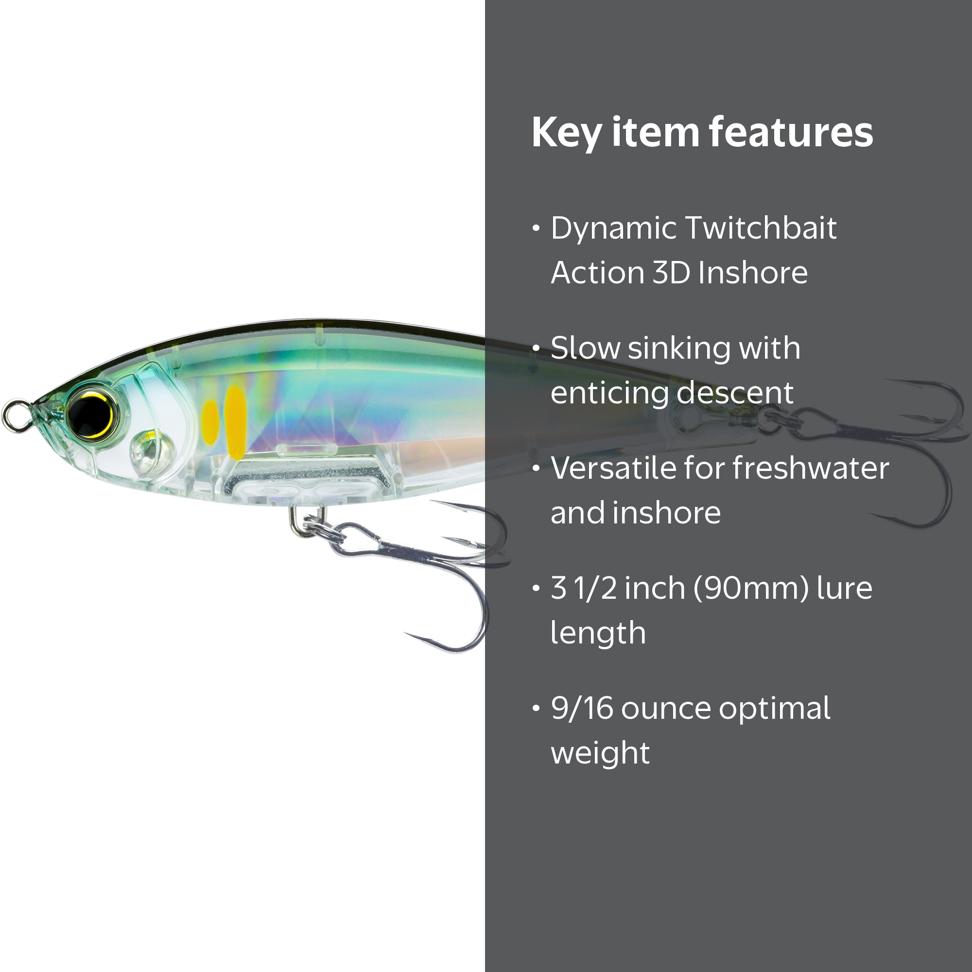 Yo-Zuri, Inshore Twitchbait, 3-1/2