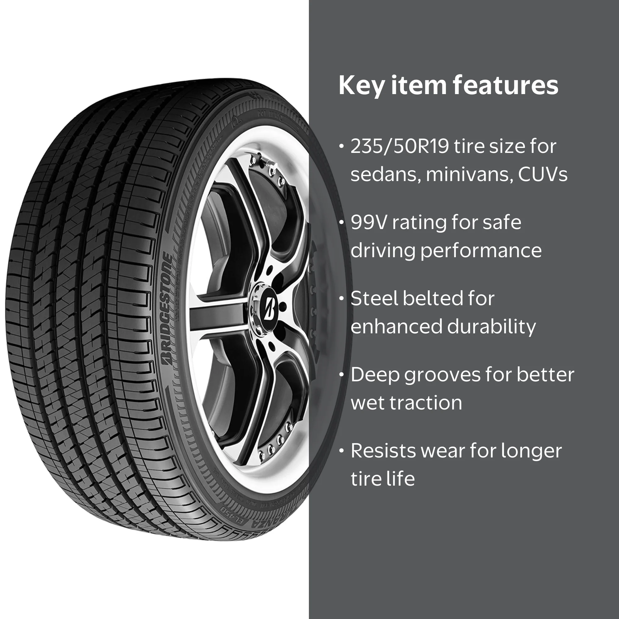Bridgestone Turanza EL450 All Season 235/50R19 99V Passenger Tire