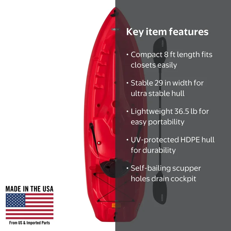 Lifetime Daylite 8 ft Sit-on-Top Kayak with Comfortable Backrest