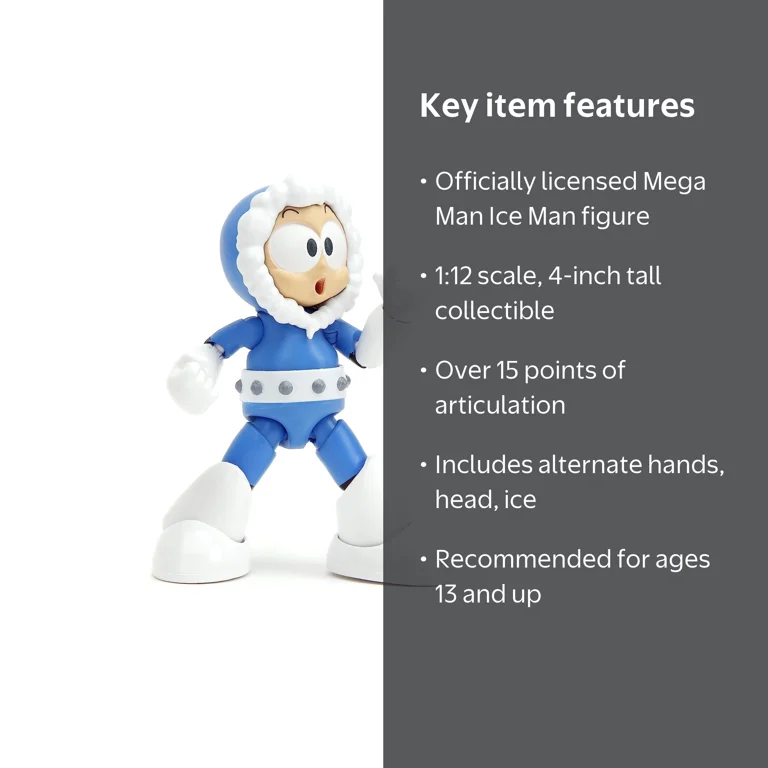 Jada Toys, Mega Man Action Figure, Ice Man 4 inch, Collectible Toy