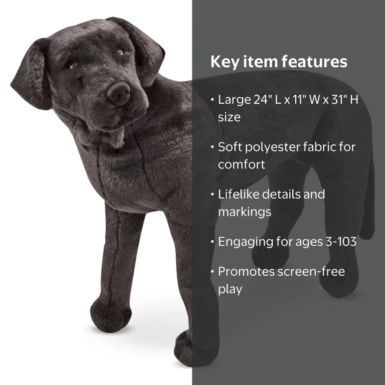 Melissa & Doug Giant Black Lab - Lifelike Stuffed Animal Dog (over
