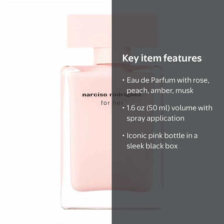Narciso Rodriguez, for Her Eau de Parfum, 1.6 oz, Pink Bottle