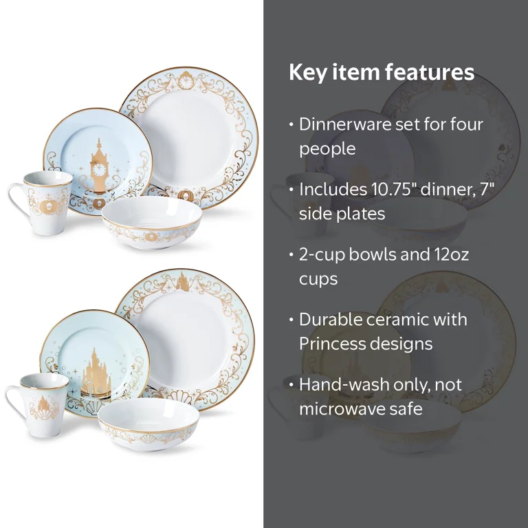 Disney Princess 16 Piece Dinner Set