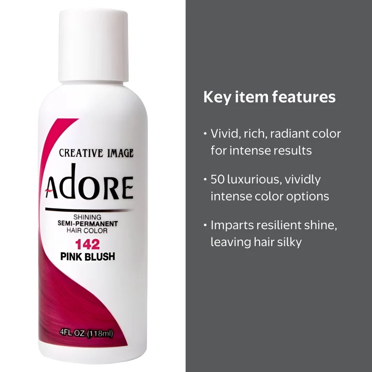 ADORE, Semi Permanent Hair Color, 142 Pink Blush, Vivid Shine