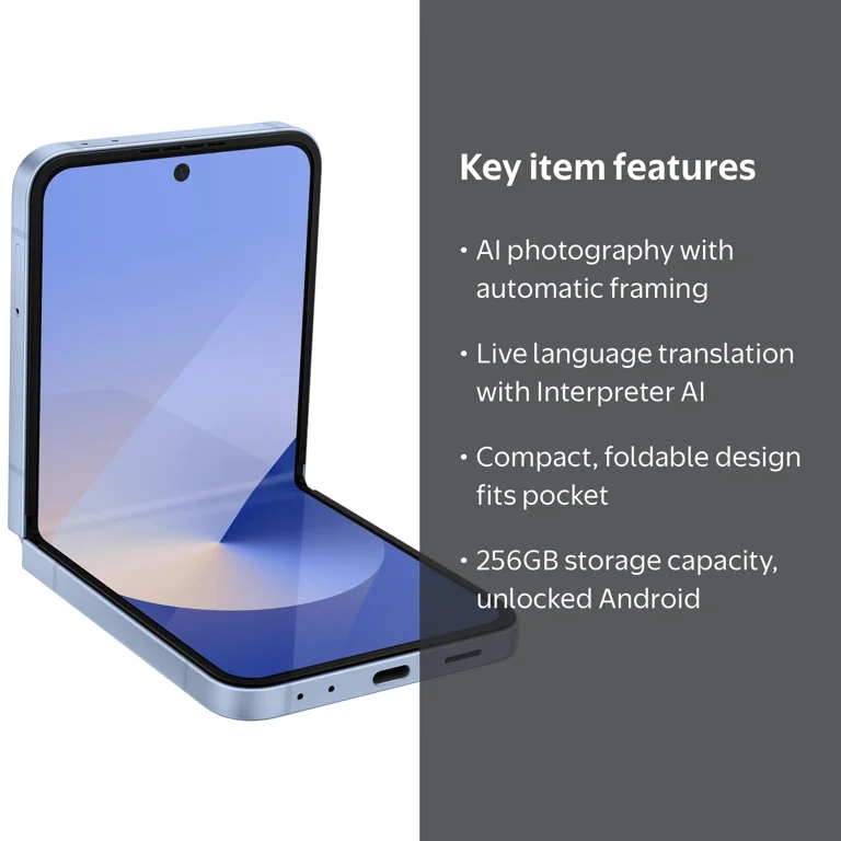 Samsung Galaxy Z Flip6 Cell Phone, 256GB, Unlocked, Foldable