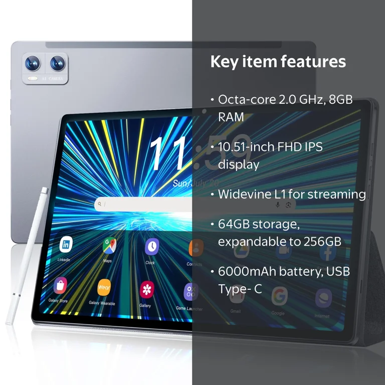 VEAT00L Android 14 Tablet ,10.51inch Tablets, Octa Core, 8GB RAM +
