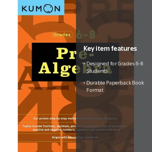 Kumon, Pre Algebra Paperback, 9781941082577, Grades 6-8 - Walmart.com