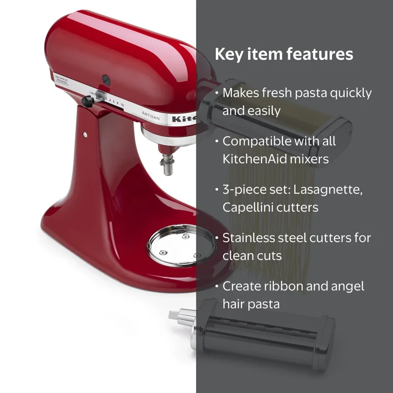 KitchenAid, Pasta Cutter Attachment Set, KSMPCA, Silver - Walmart.com
