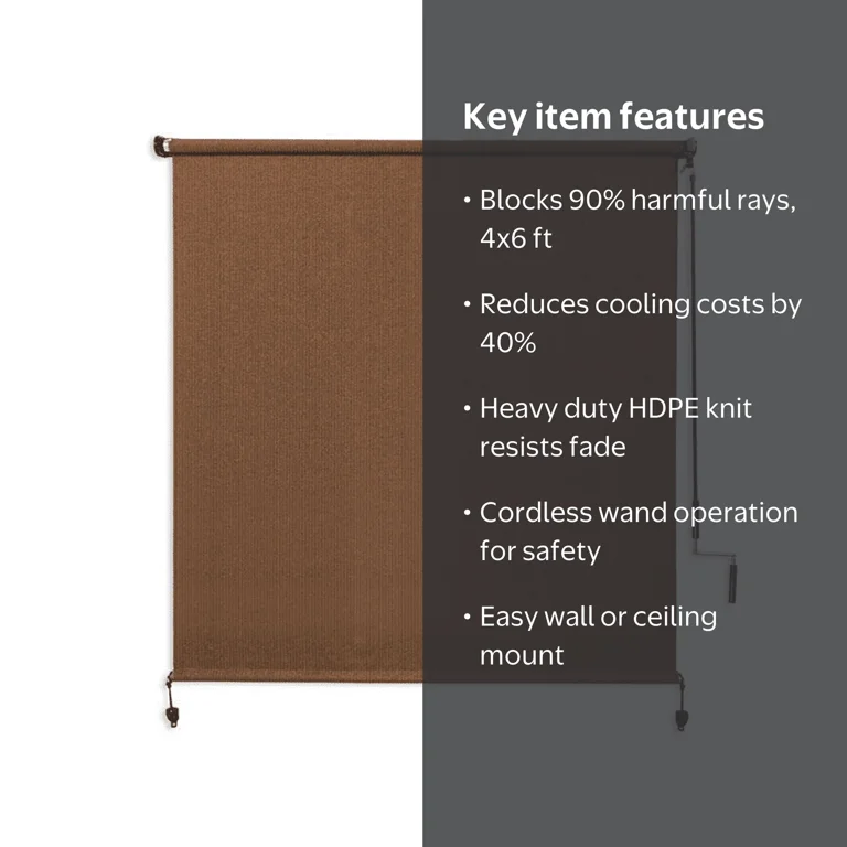 Coolaroo 4' x 6' Outdoor UV Blocking Solar Roller Shade - Walmart.com