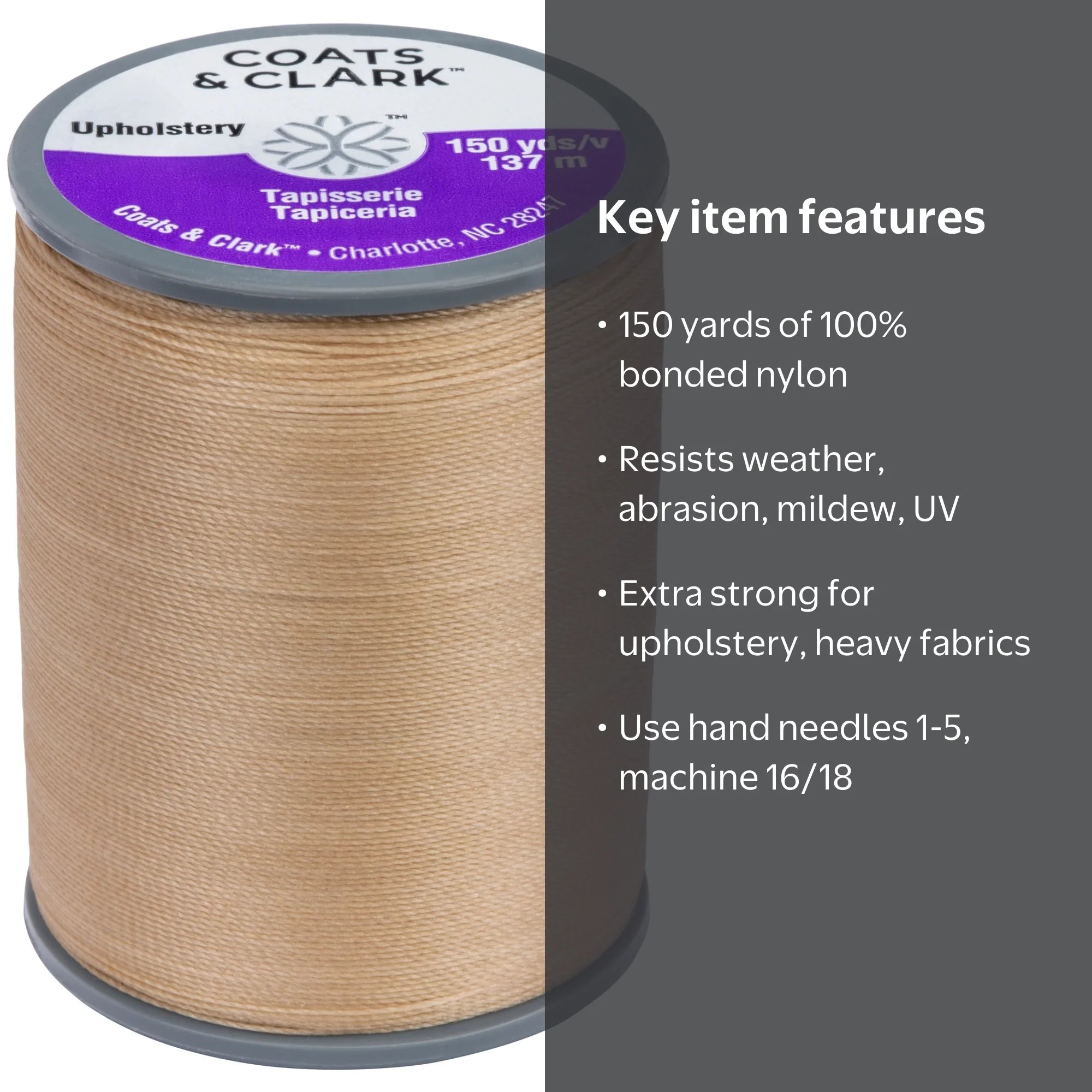 Coats & Clark Upholstery Bonded Nylon Thread, 150 Yards, #69