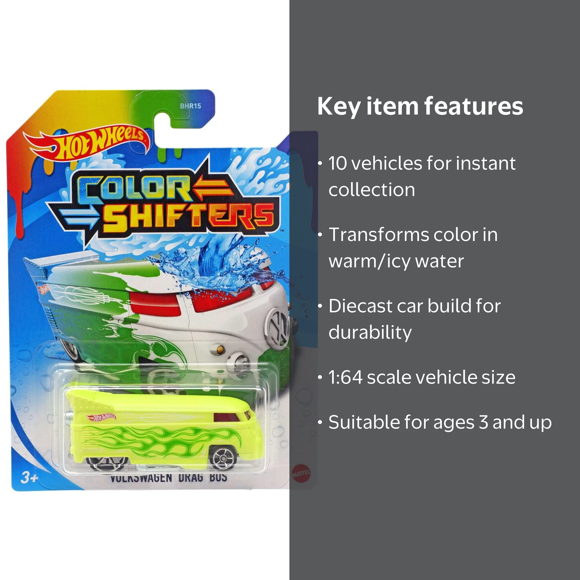 Hot Wheels Color Shifters Volkswagen Drag Bus Diecast Car