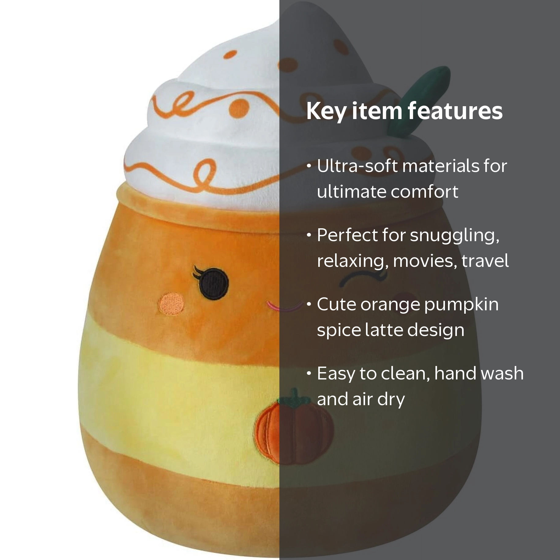 Squishmallows 14 inch Delindy the Orange Pumpkin Spice Latte Plush