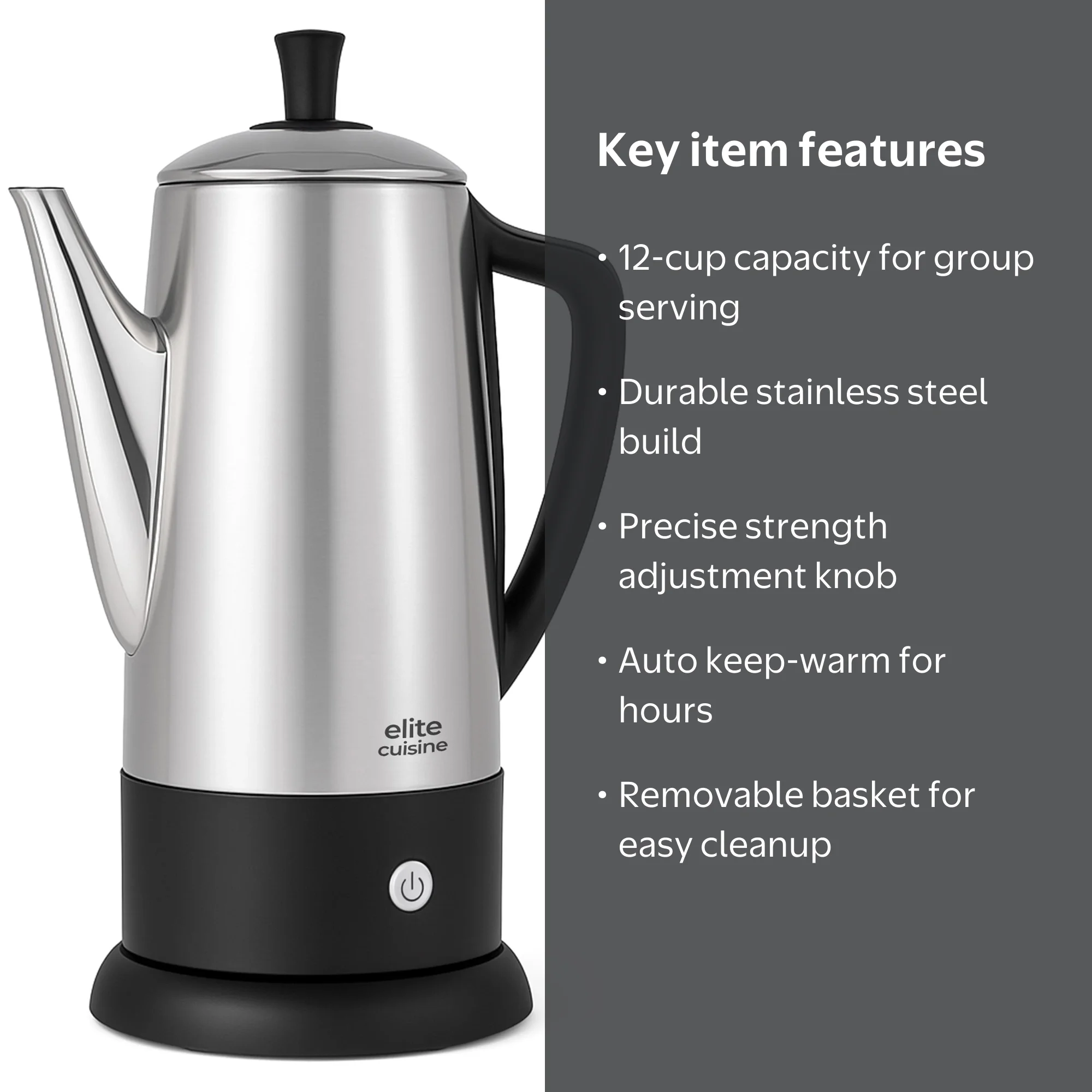 Elite Gourmet ECL2500 12-Cup Electric Coffee Percolator - Walmart.com