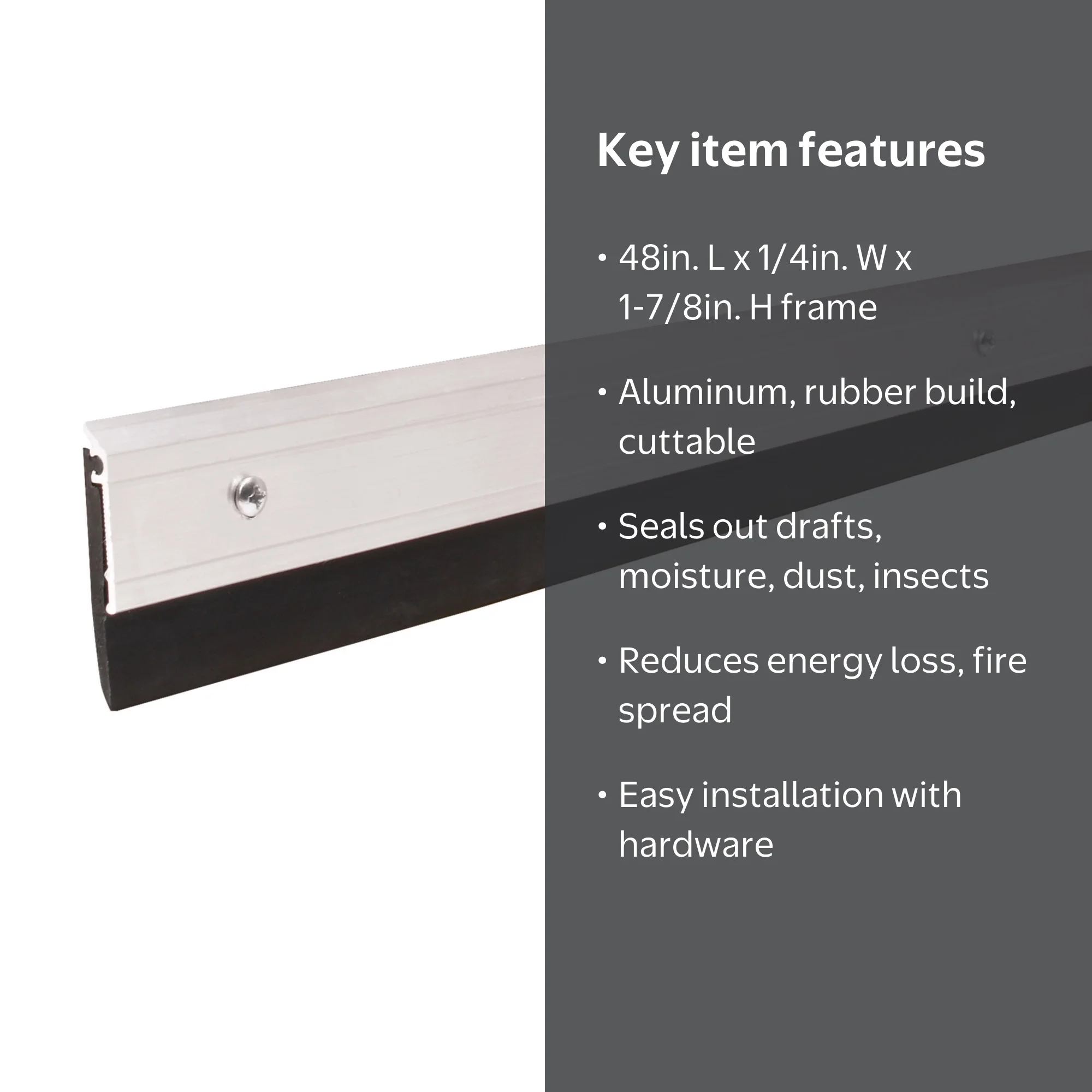 M-D Building Products 69604 48 in. Silver Aluminum and
