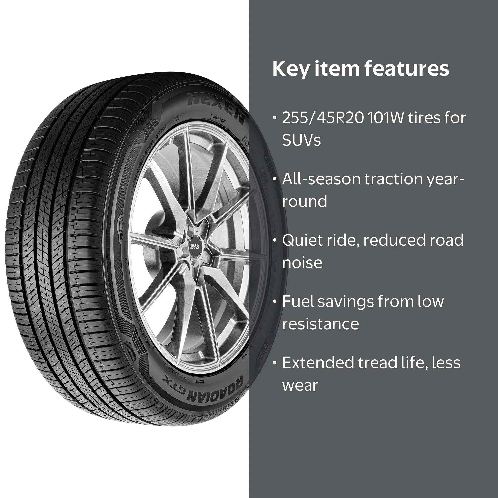 Nexen Roadian GTX All Season Passenger Tire 255/45R20 101W for