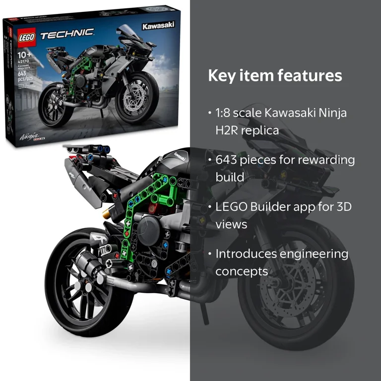LEGO, Kawasaki Ninja H2R Motorcycle, 42170, 643 Pieces - Walmart.com
