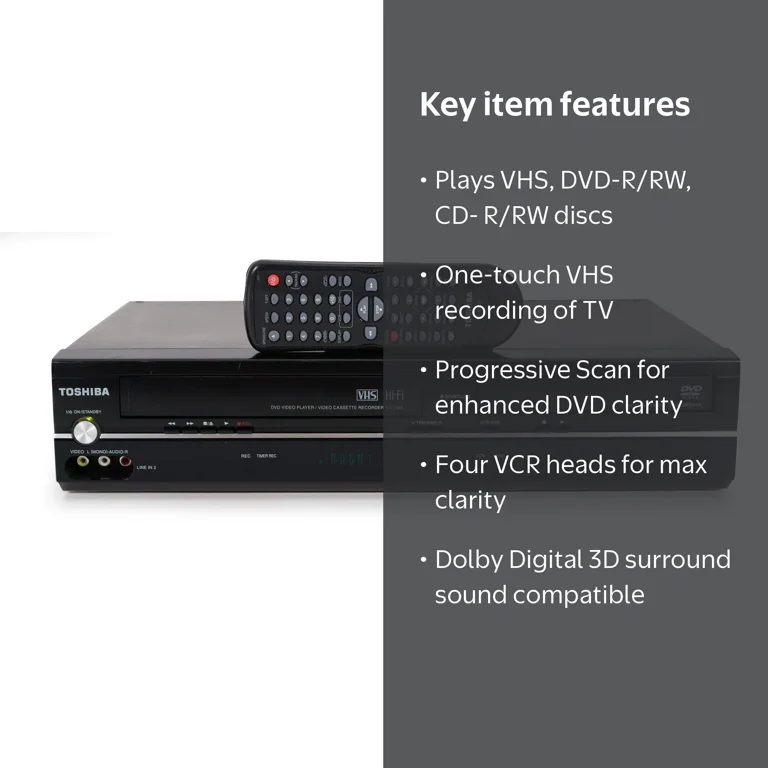 Toshiba SD-V296 DVD/VCR Combo Player, Original Remote, HDMI Toshiba SD-V296 DVD/VCR Combo Player, Original Remote, HDMI