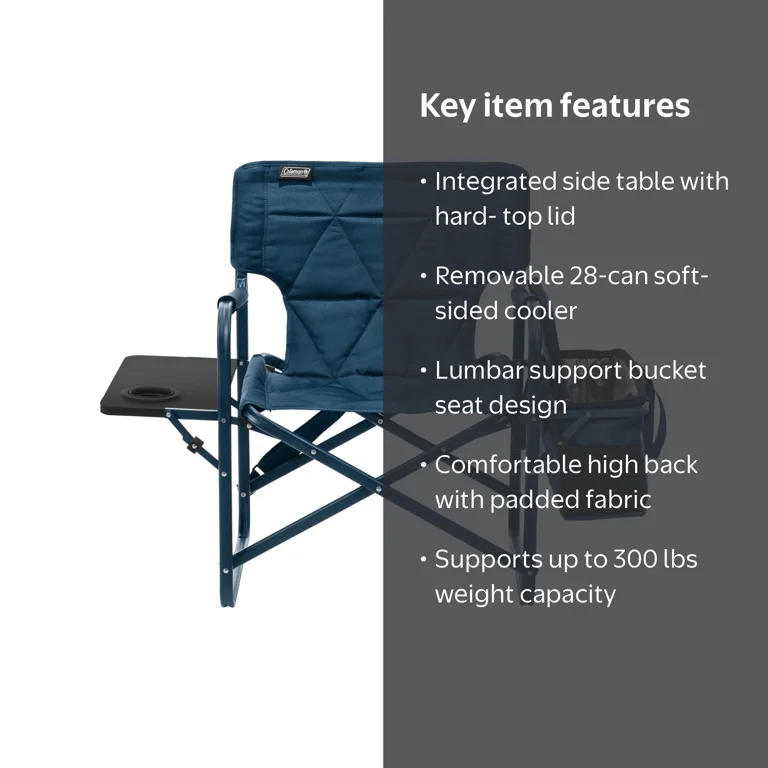 Flex 'N Go Outdoor Folding Chair for Camping with Table & Cooler