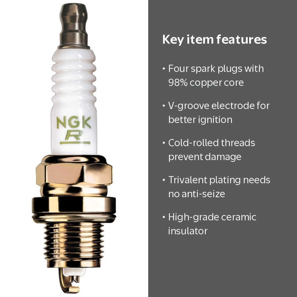 NGK 6962 V-Power Spark Plug - BKR6E, 4 Pack Fits Select Vehicles NGK 6962 V-Power Spark Plug - BKR6E, 4 Pack Fits Select Vehicles