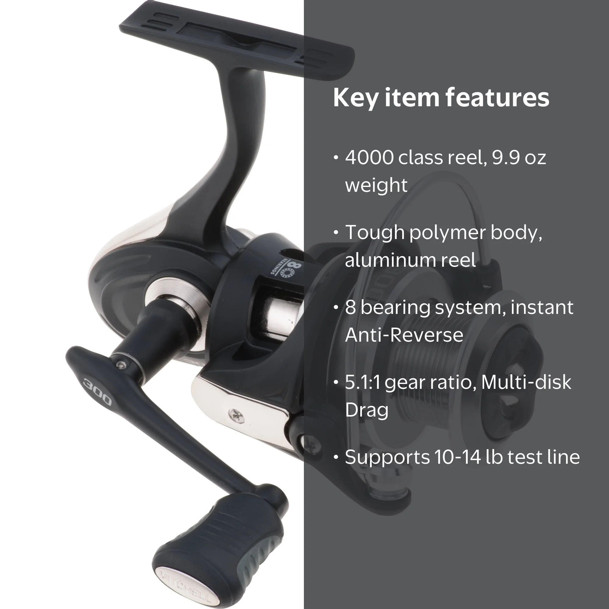 Mitchell 300 Lightweight Spinning Fishing Reel with Advanced