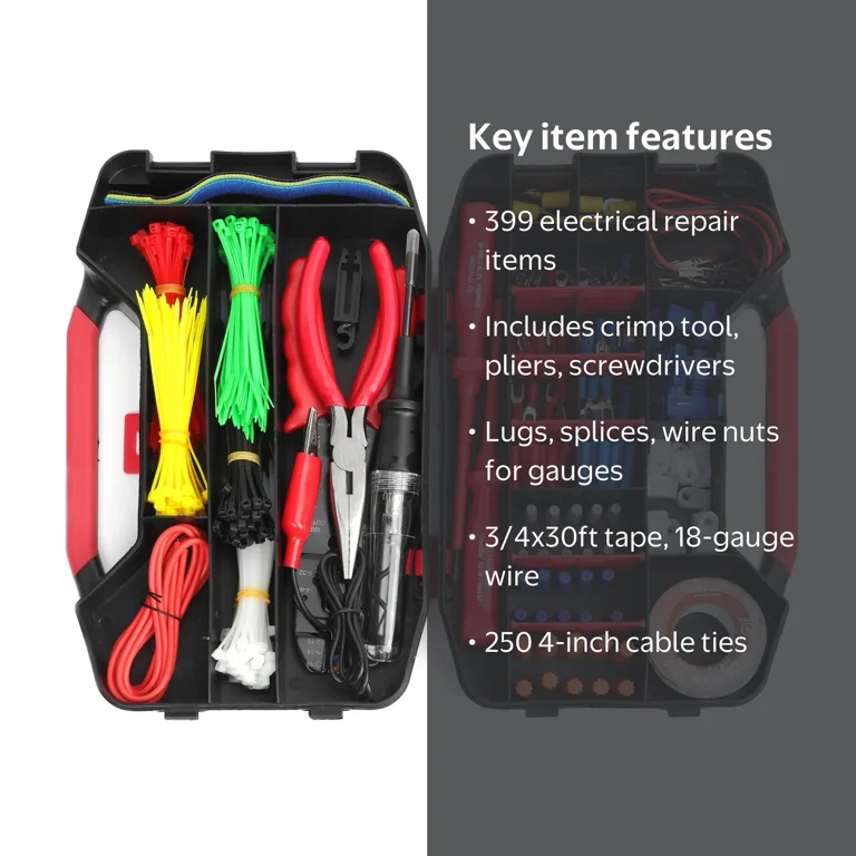 Ever Start 399-Piece Auto Electrical Repair Kit, Universal Fit