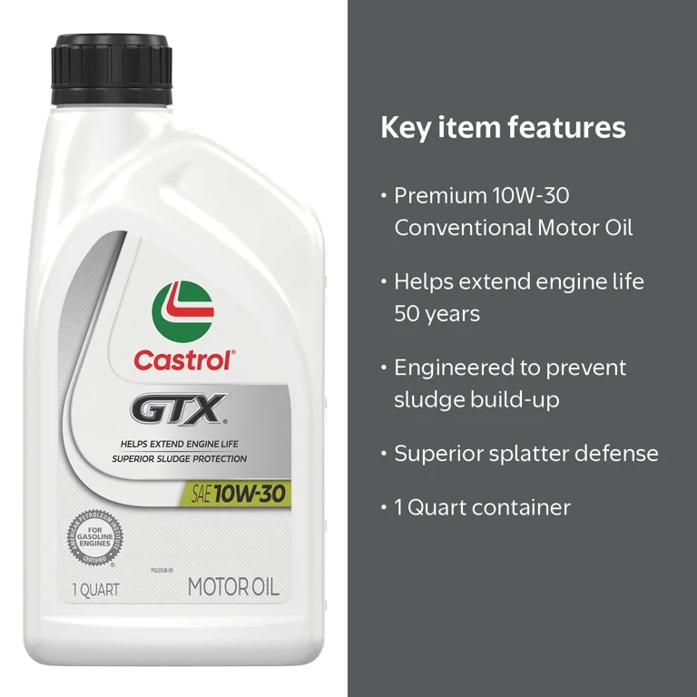 Castrol GTX 10W-30 Conventional Motor Oil, 1 Quart - Walmart.com