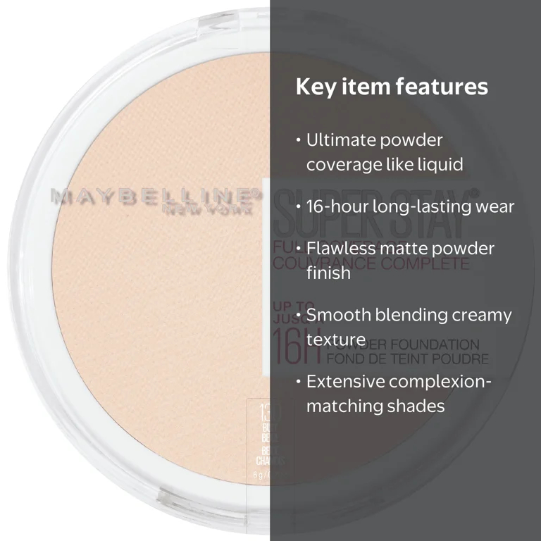 Maybelline Super Stay Powder Foundation Makeup, Full Coverage