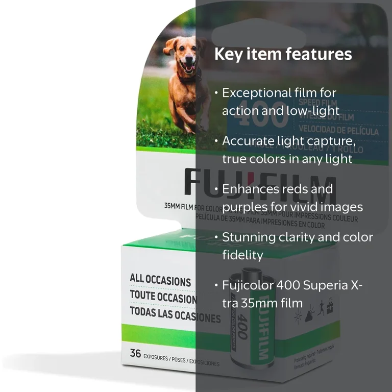 Fujifilm Fujicolor 400 Superia X-tra Color Negative Film, 36
