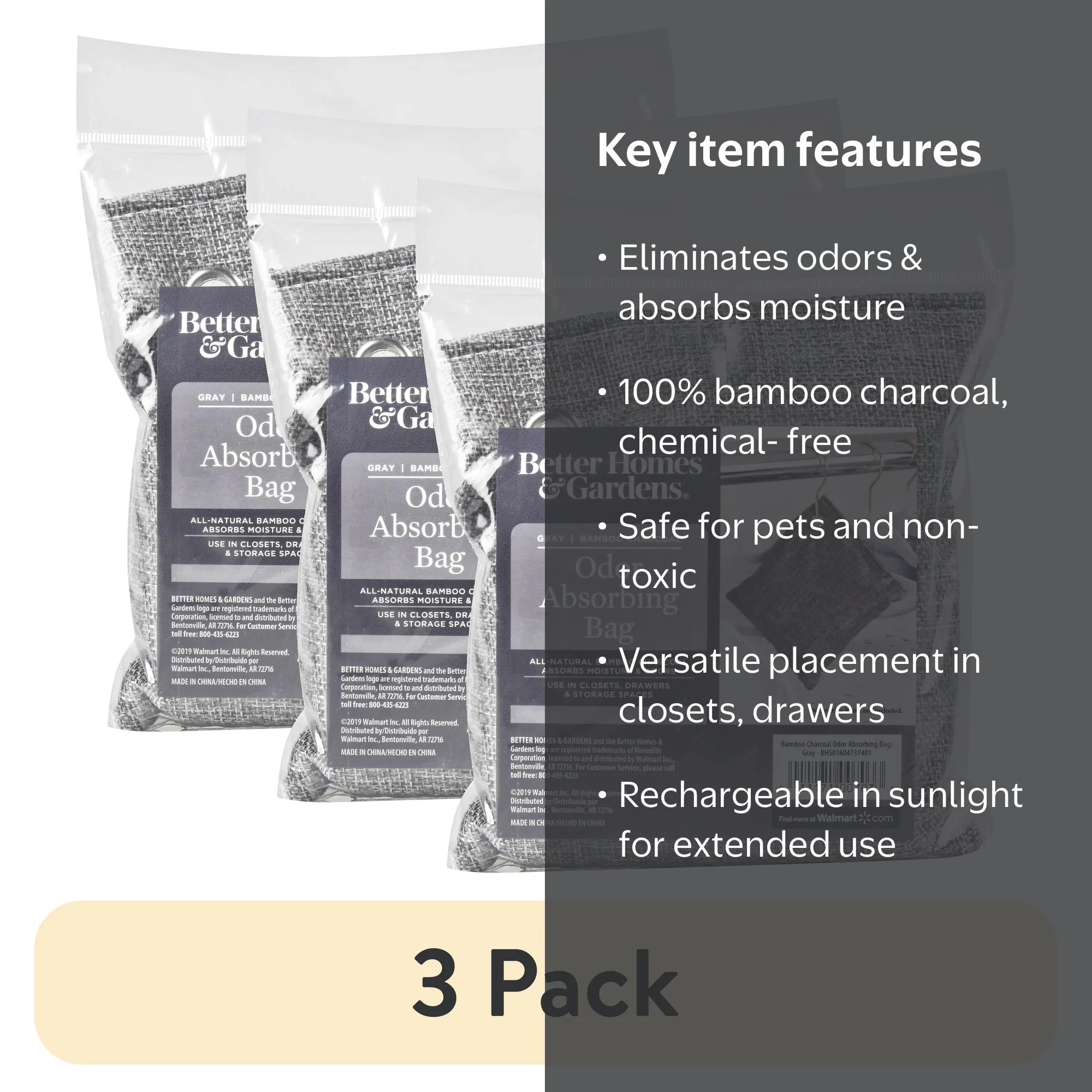 Better Homes & Gardens Bamboo Charcoal Odor Eliminating Sachet 3