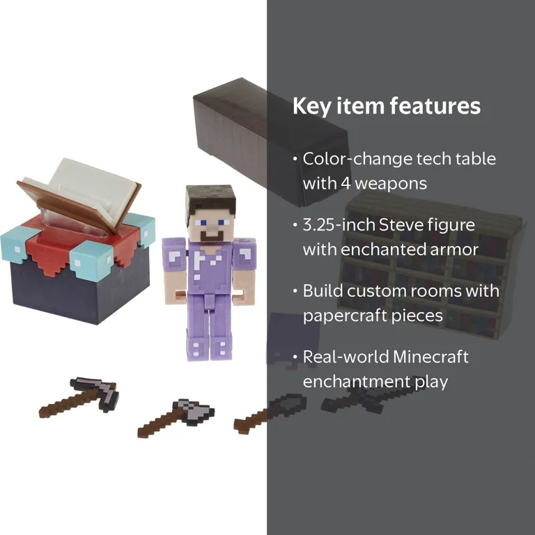 Minecraft Small Toy Playset: Enchanting Room with 3.25-In Steve