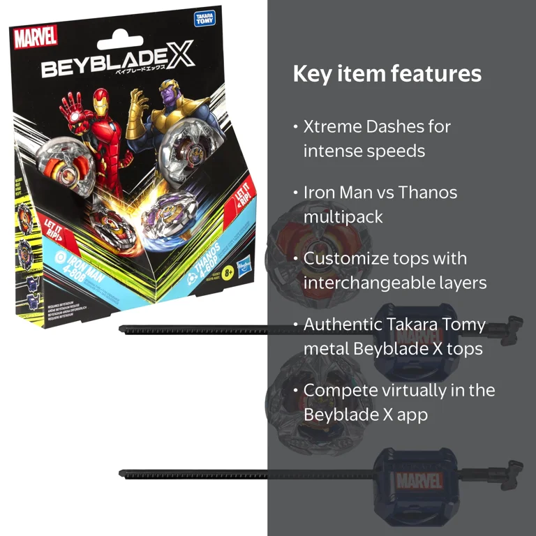Beyblade X Marvel Iron Man 4-80B Vs. Thanos 4-60P Multipack