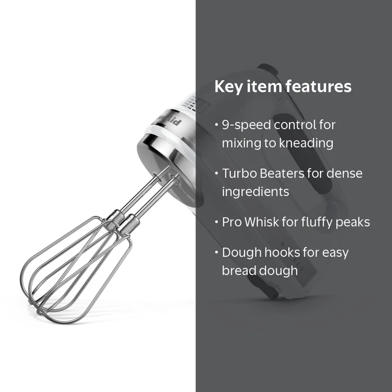 KitchenAid, Hand Mixer, KHM926, 9-Speed White with Accessories