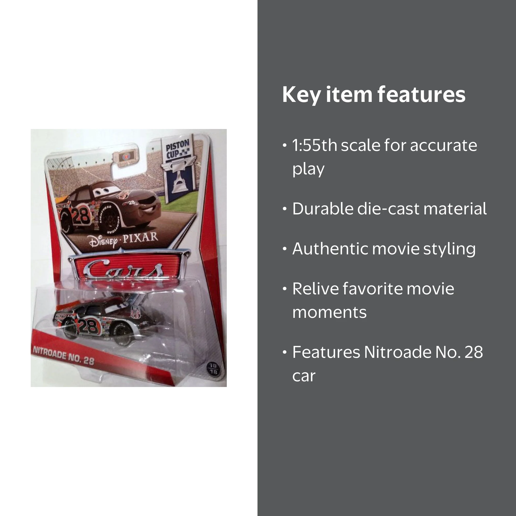 Disney Pixar Cars Piston Cup Nitroade No. 28 Die-Cast Car