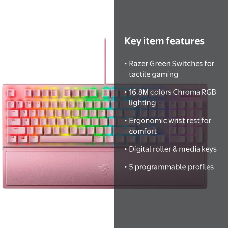 Razer BlackWidow V3 Quartz Mechanical Gaming Keyboard with RGB