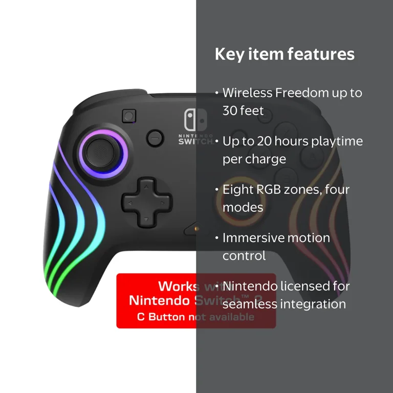 PDP Afterglow™ Wave Wireless Controller With Motion for Nintendo