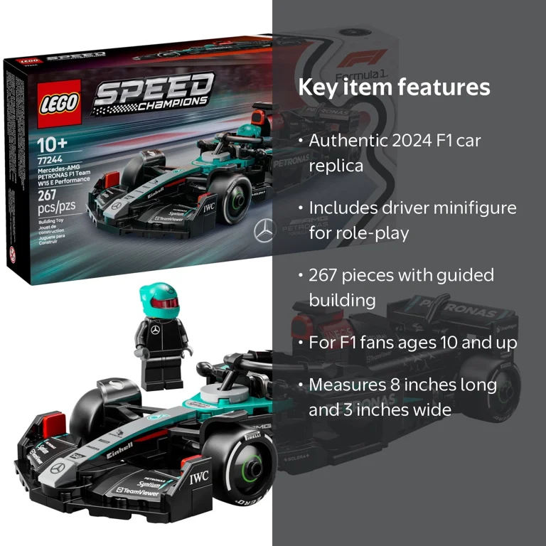 LEGO, Speed Champions Mercedes-AMG F1 W15 Race Car Toys, Building