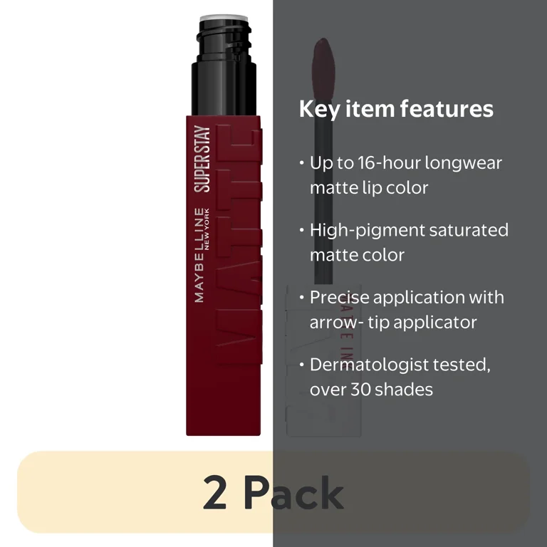 限定色MAYBELLINE SUPER STAY INK 口紅 2本セット 2 pack) Maybelline Super Stay Matte Ink City Edition Liquid