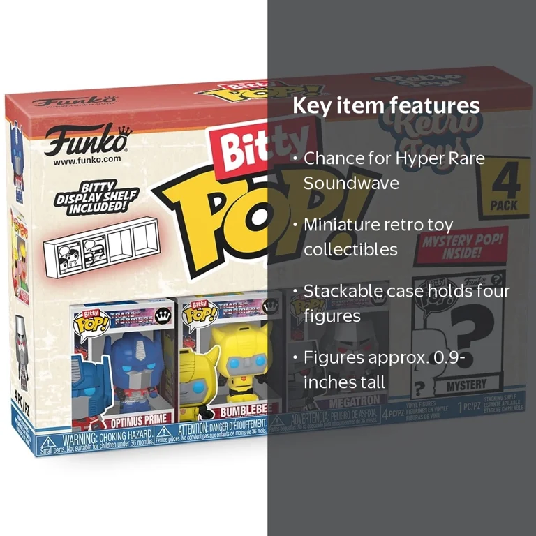 FUNKO Bitty POP!: Retro Toys - Transformers 4-Pack - Walmart.com