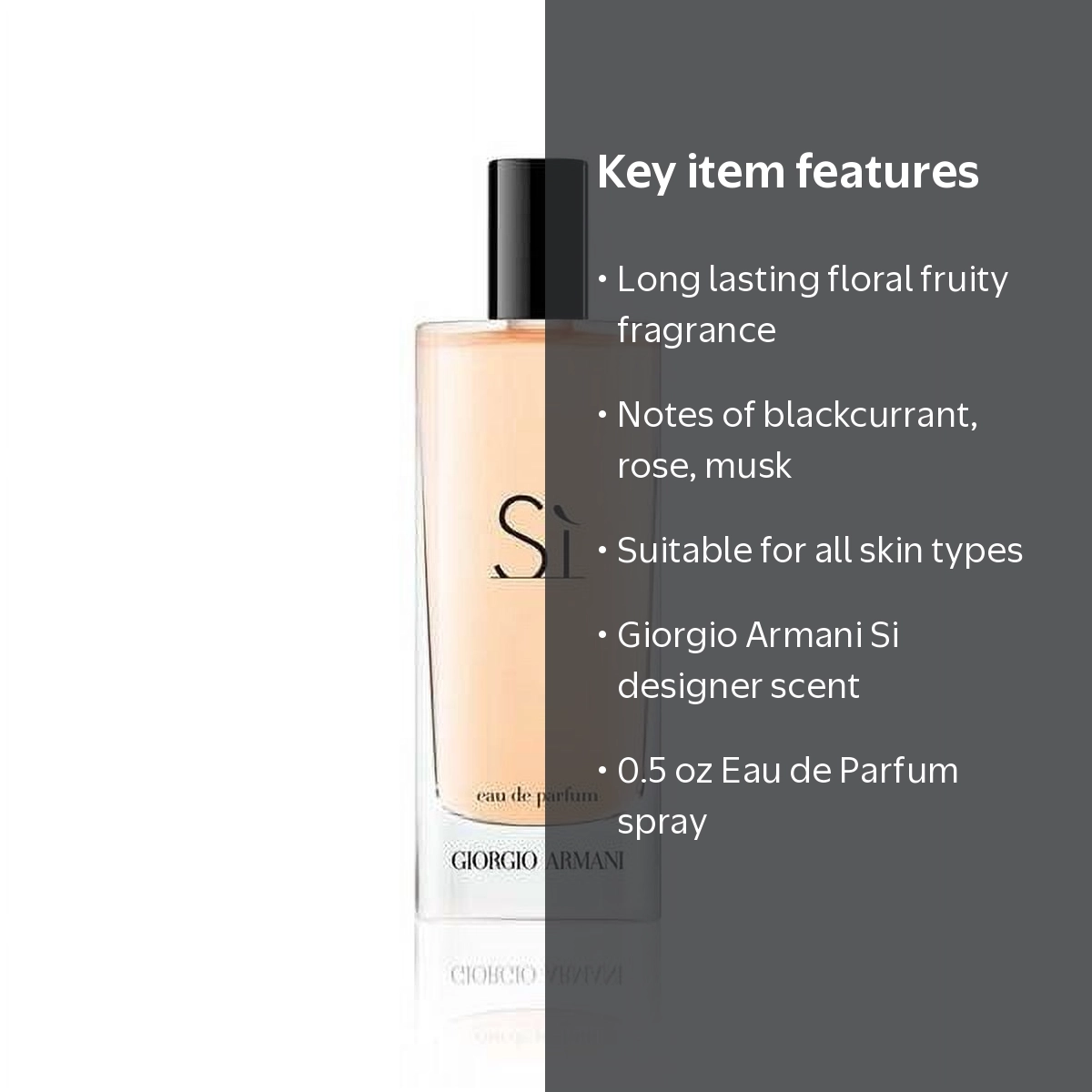 Giorgio Armani, Si EDP Spray, 0.5 oz, Floral Fruity Fragrance
