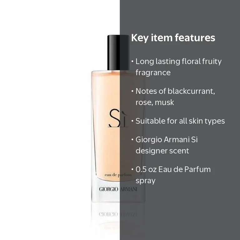 Giorgio Armani, Si EDP Spray, 0.5 oz, Floral Fruity Fragrance