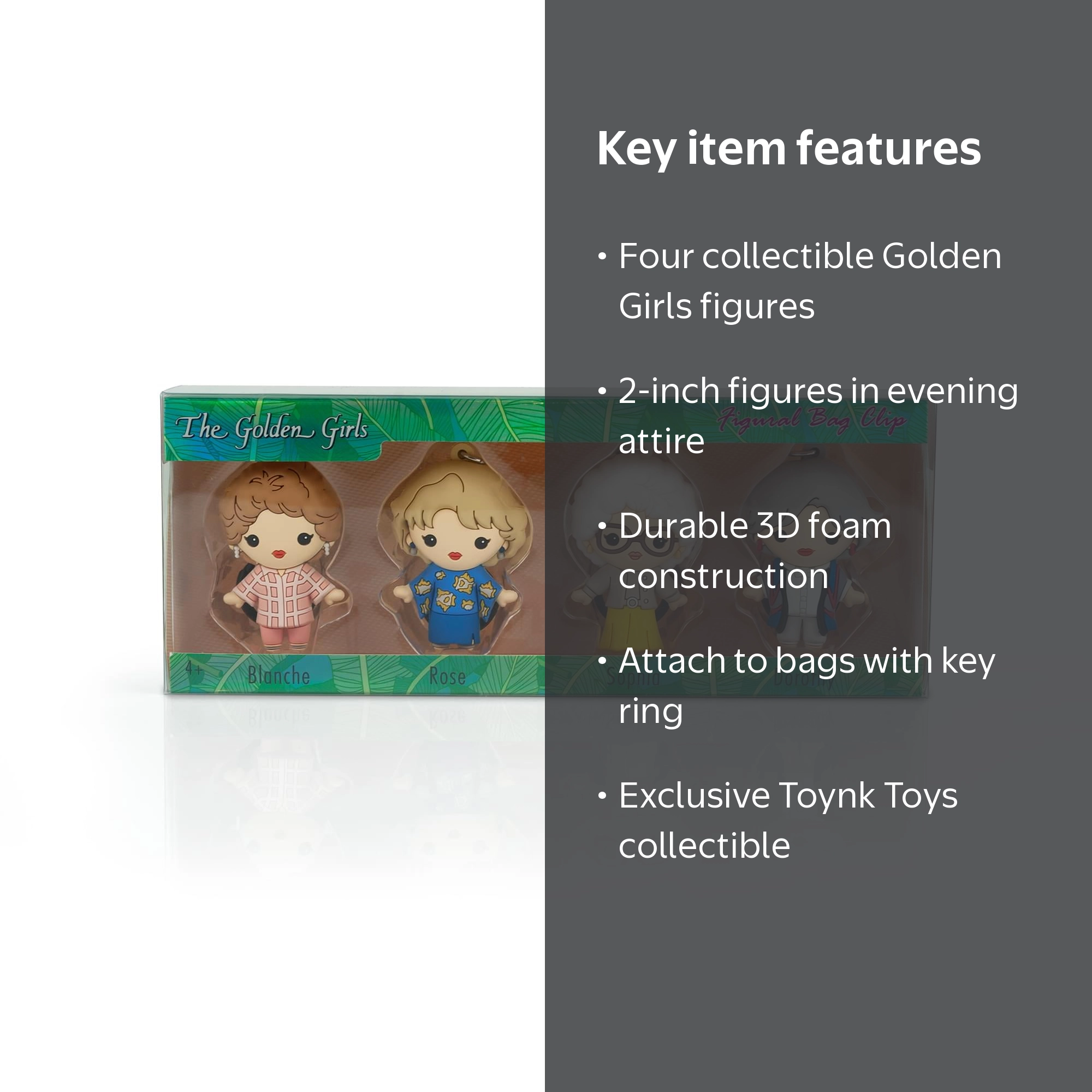 Toynk Exclusive Golden Girls Keychain Merchandise: 4-Piece 3D Foam