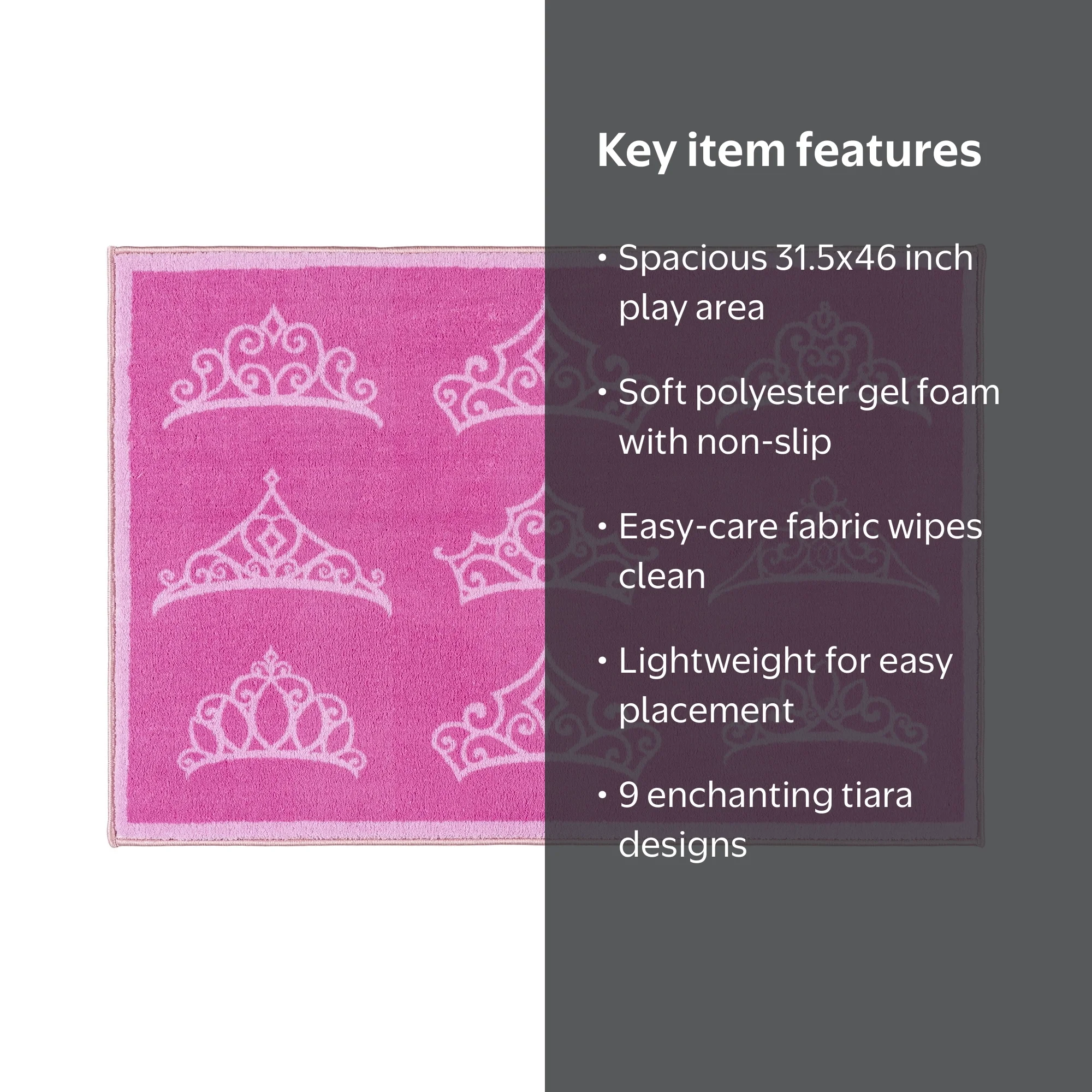 Disney Princess Crown Pink Printed Polyester Easy-Care Youth