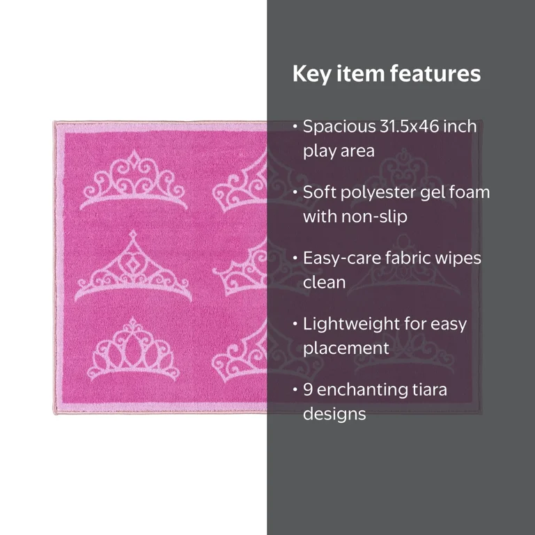 Disney Princess Crown Pink Printed Polyester Easy-Care Youth