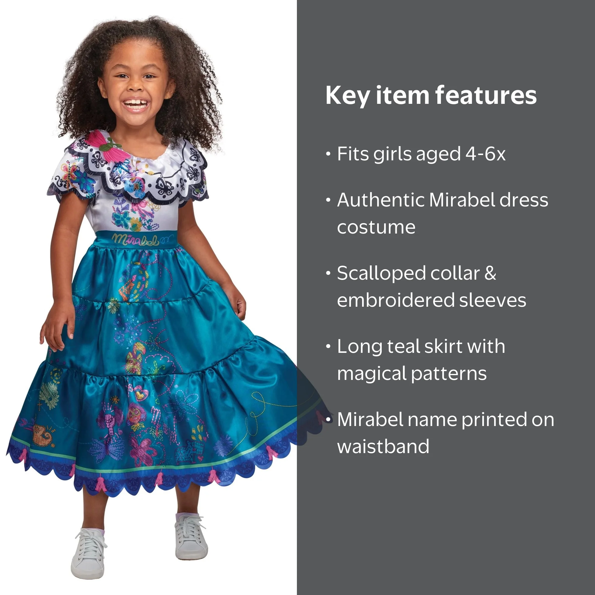 party city encanto dress Encanto Disney Mirabel Girl's Fancy Dress Costume for Children 4 to 6
