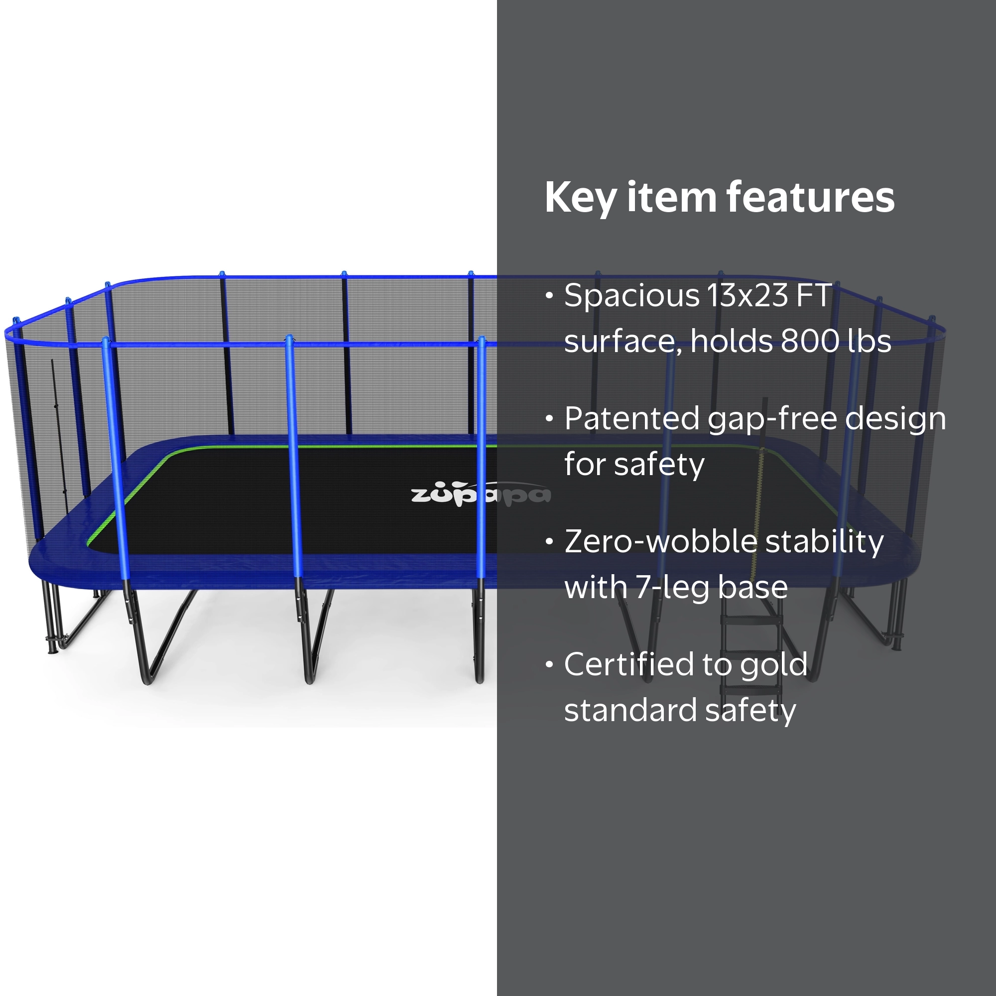 Zupapa 13x23 FT Rectangle Trampoline for Kids & Adults, Outdoor
